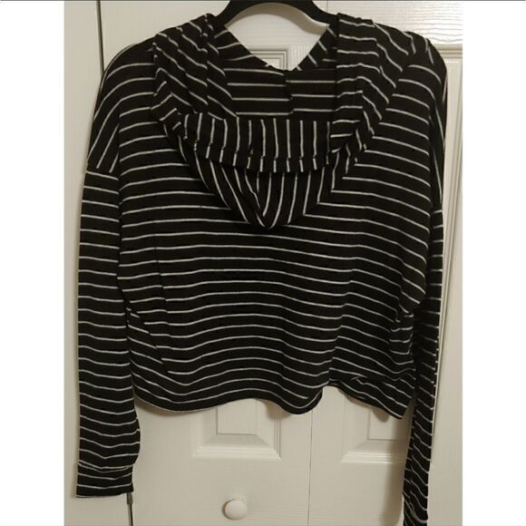 Women's Pullover Hoodie with Stripes by Charlotte Russe GUC Size L Fits Like M - Picture 2 of 6